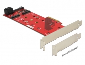 DELOCK 89394 2个SATA+1个PCI-E M.2 NGFF SSD转PCIe×4 3.0转接卡