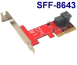 Addonics  ADSF8643PX4 SFF-8643 PCIe 4X转接卡  支持intel/英特尔 750 u.2 SSD固态硬盘