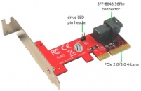 Addonics  ADSF8643PX4 SFF-8643 PCIe 4X转接卡  支持intel/英特尔 750 u.2 SSD固态硬盘